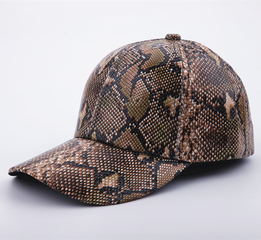 Venta al por mayor Gorra de béisbol de cuero con forma de serpiente de poliéster
