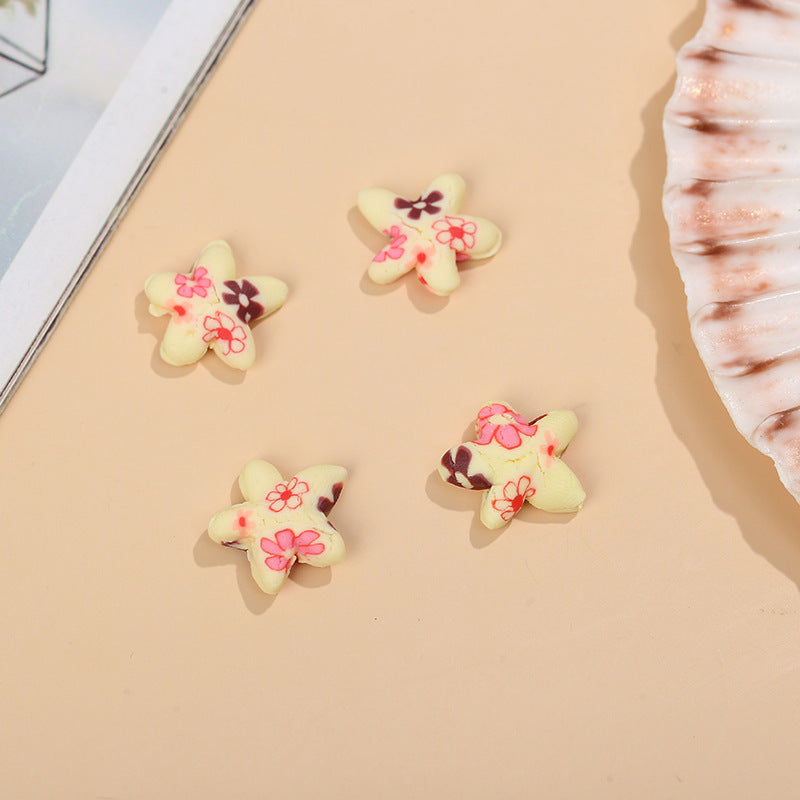 Venta al por mayor 100 piezas de cuentas ahumadas de estrellas coloridas