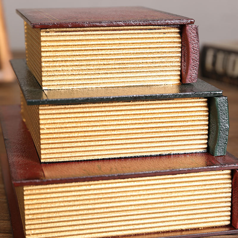 Caja de almacenamiento de libros falsos tipo cajón de tres capas de MDF al por mayor