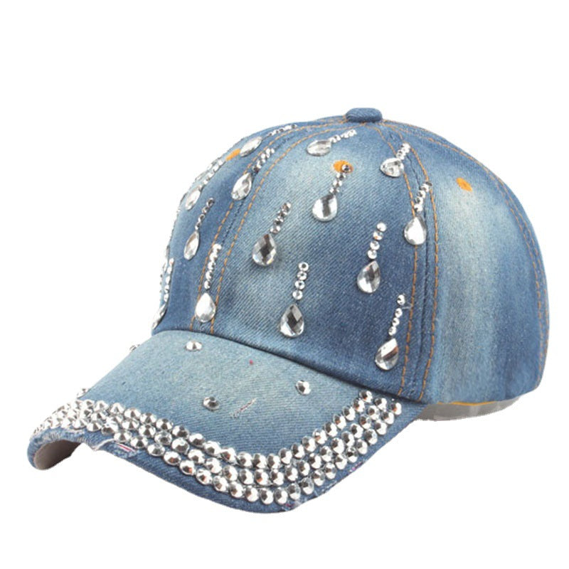 Wholesale Cotton Rhinestone Denim Baseball Cap