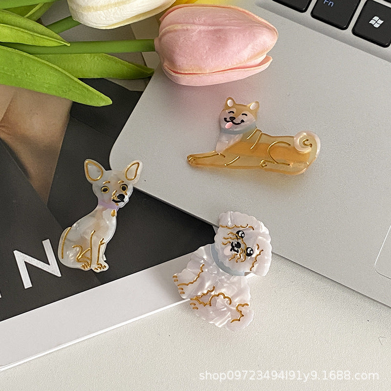 Wholesale Cartoon Cute Puppy Acetic Acid Plate Hairpin