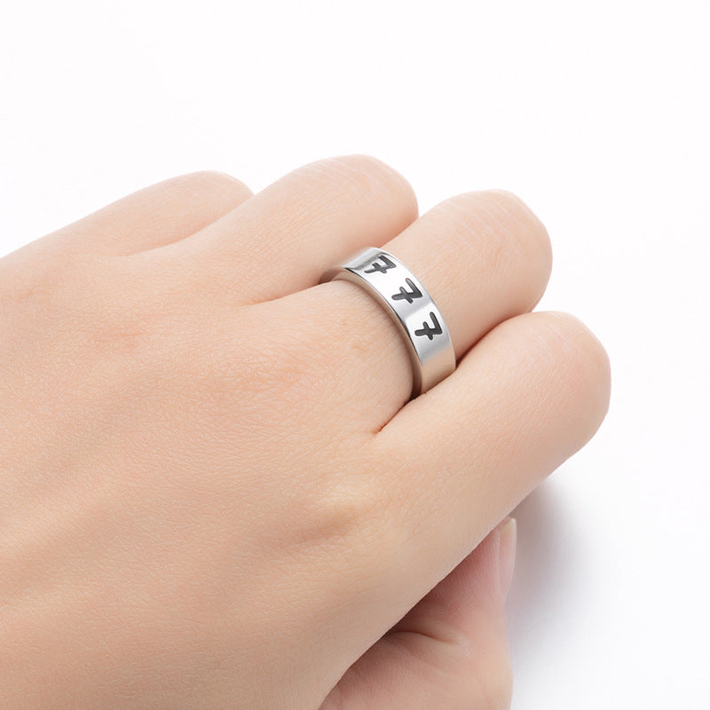Wholesale Lucky Angel Numbers Stainless Steel Rings