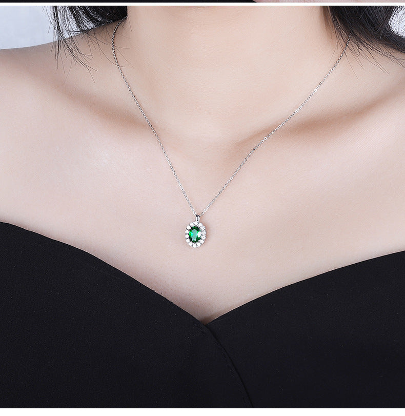 Venta al por mayor Rhinestone Esmeralda Piedra preciosa Aleación Aretes Conjunto de joyas