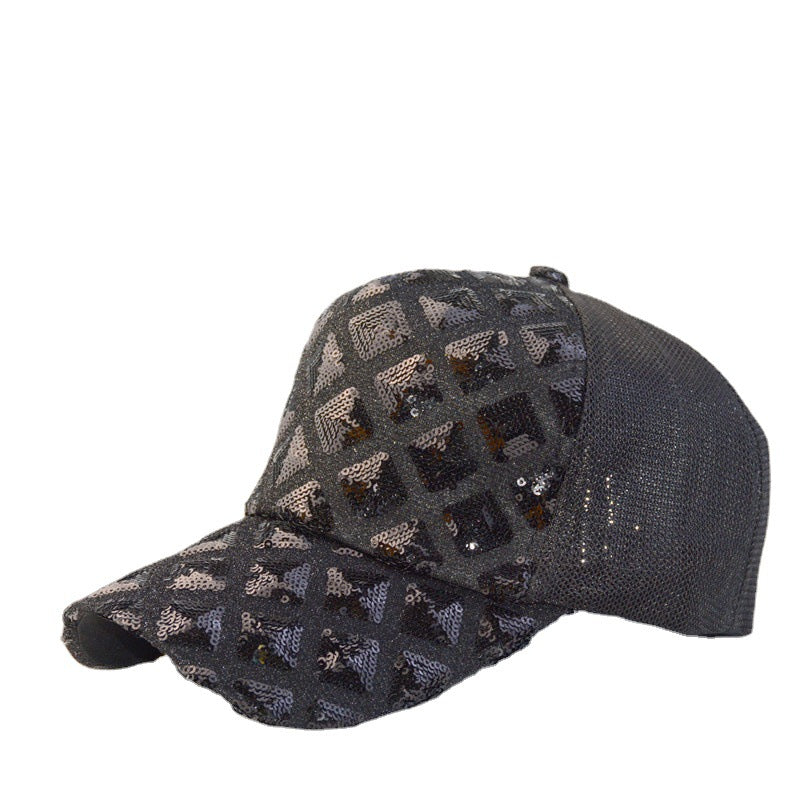 Wholesale Cotton Sequin Casual Sunscreen Baseball Cap