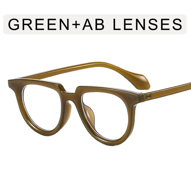 Venta al por mayor, medio marco ovalado, retro, ojo de gato, PC, gafas de sol para mujer