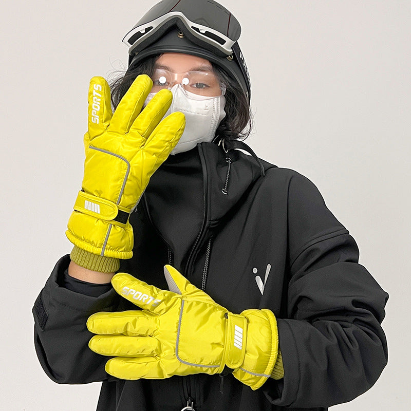 Wholesale Waterproof Plush Thickened Ski Gloves