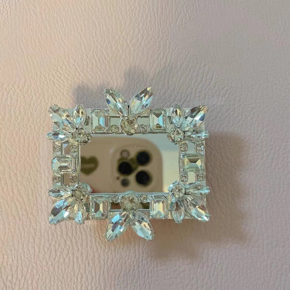 Venta al por mayor Soporte de cojín de aire para teléfono con espejo de diamante