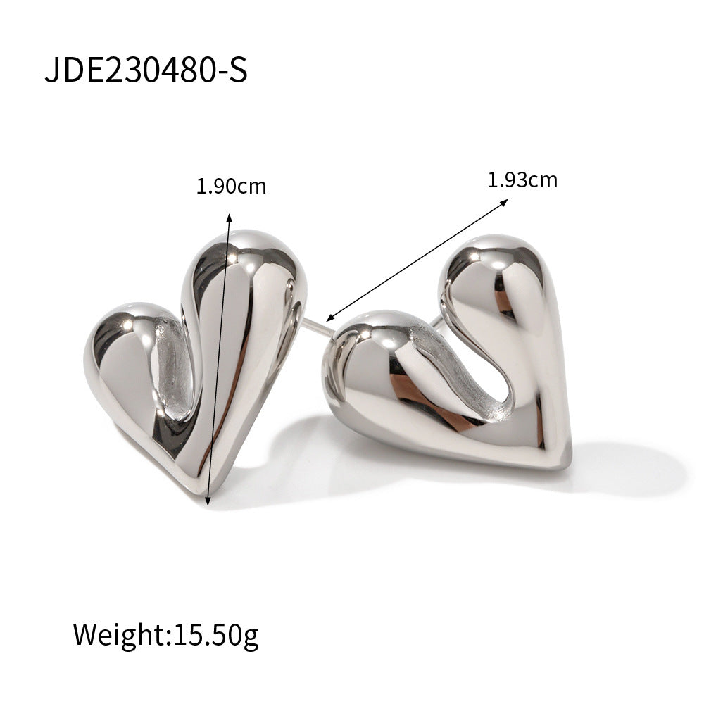 Wholesale Heart-shaped Stainless Steel Earrings