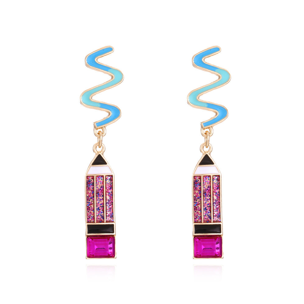 Aretes De Aleación De Crayón Del Día Del Maestro al por mayor