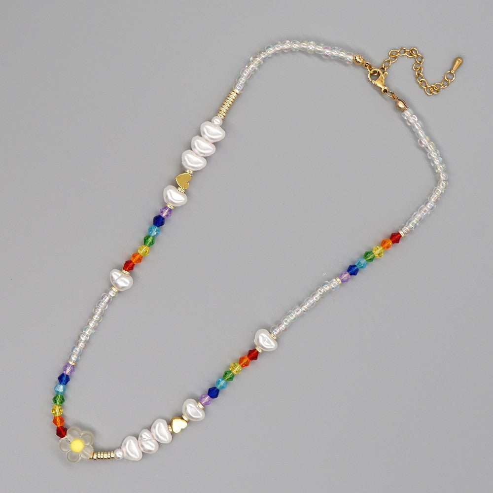 Collar De Perlas Arcoiris Boho al por mayor