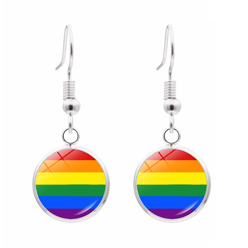 Wholesale Rainbow Simple Alloy Earrings