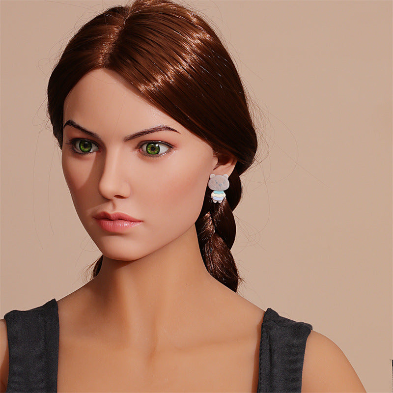 Wholesale Cute Animals Cartoon Flocking Earrings