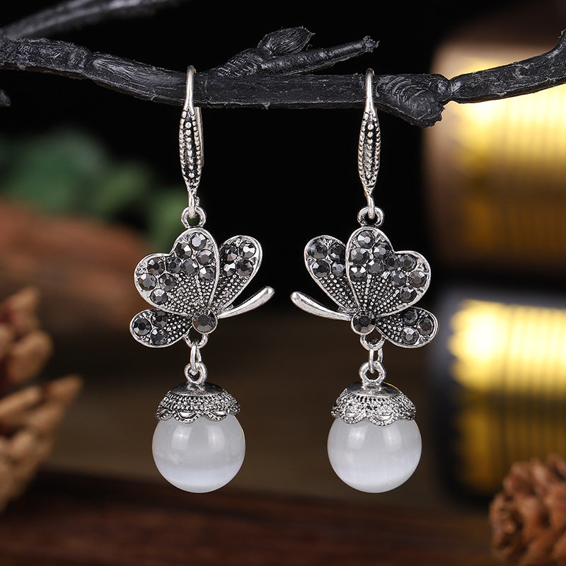 Pendientes De Aleación De Ópalo De Mariposa al por mayor