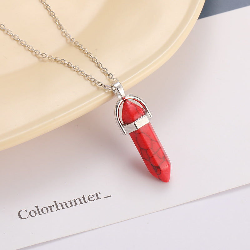Wholesale Natural Stone Pendants Alloy Necklaces