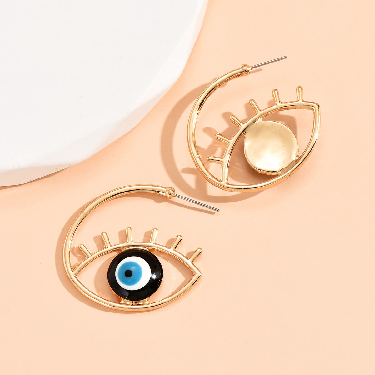 Wholesale Devil Eyes Vintage Oil Drips Metal Earrings