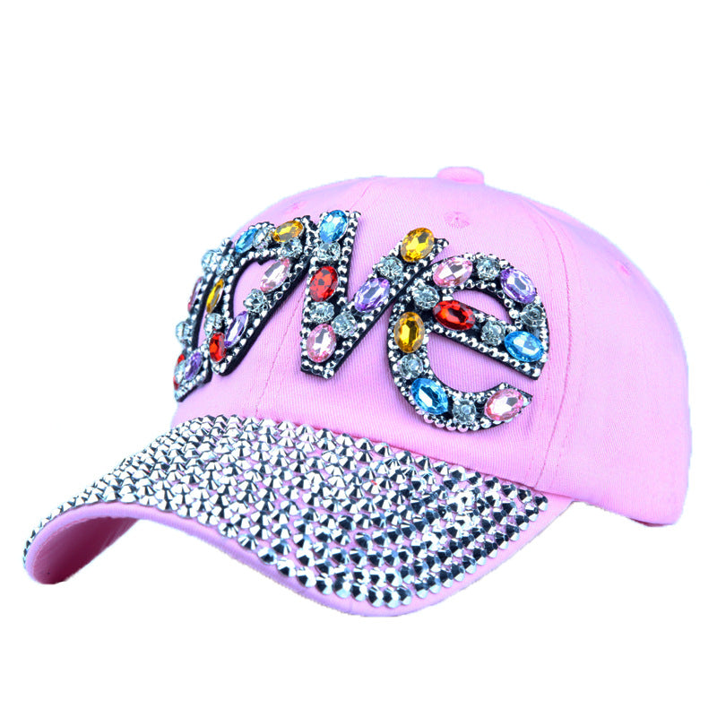 Wholesale Acrylic Diamond Letter LOVE Baseball Cap