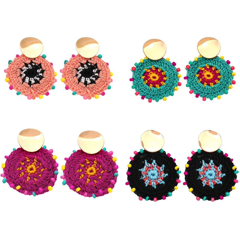 Wholesale Bohemian Hand Made Cotton Rope Earrings