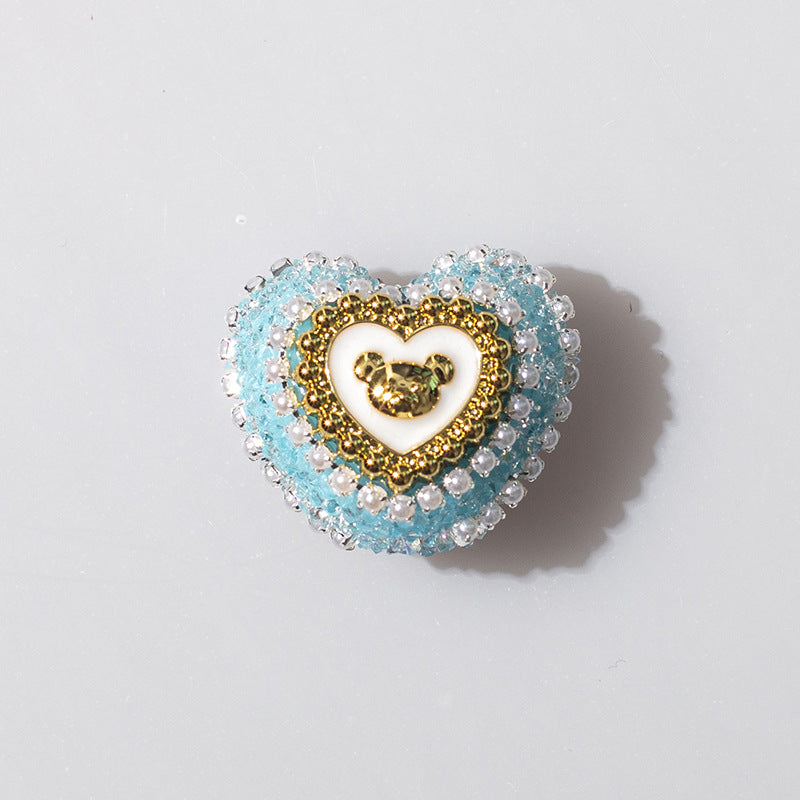 Wholesale Acrylic Rhinestones with Large Peach Heart Beads