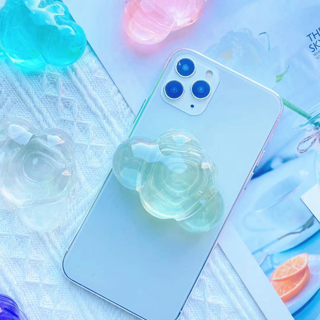 Titular de Airbag de teléfono móvil de nube estéreo transparente degradado al por mayor