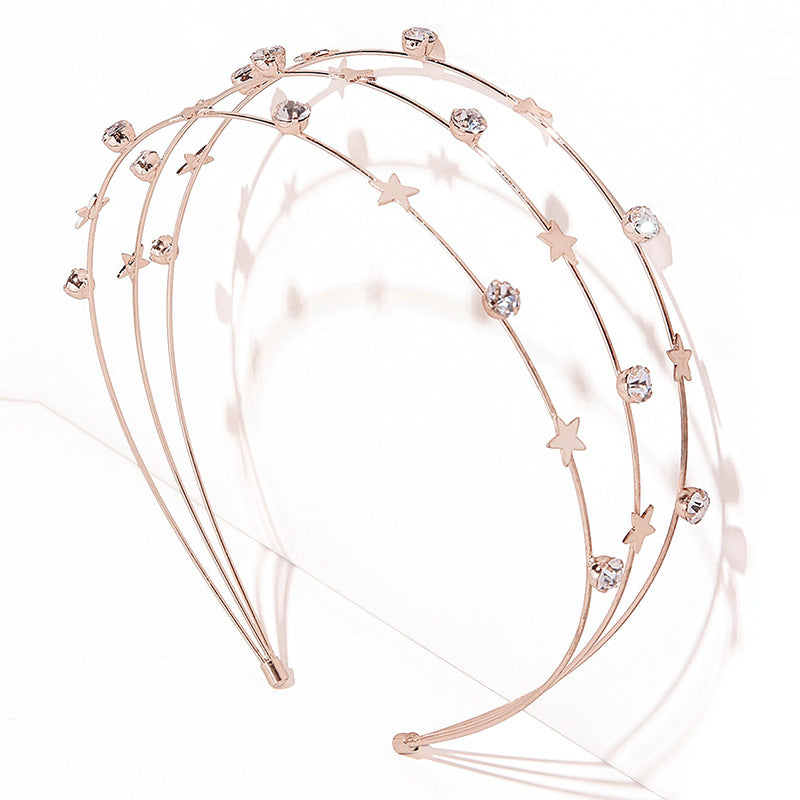 Wholesale Five-point Star Double-layer Metal Hair Bandc