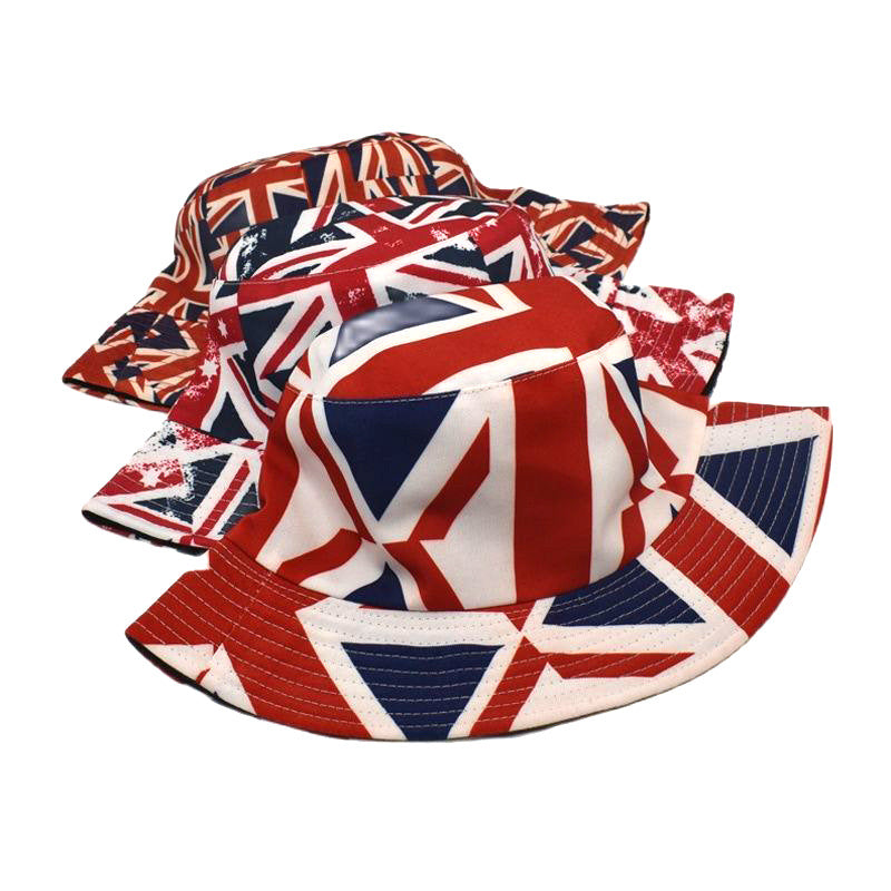Wholesale Polyester British Flag Printing Fisherman Hat