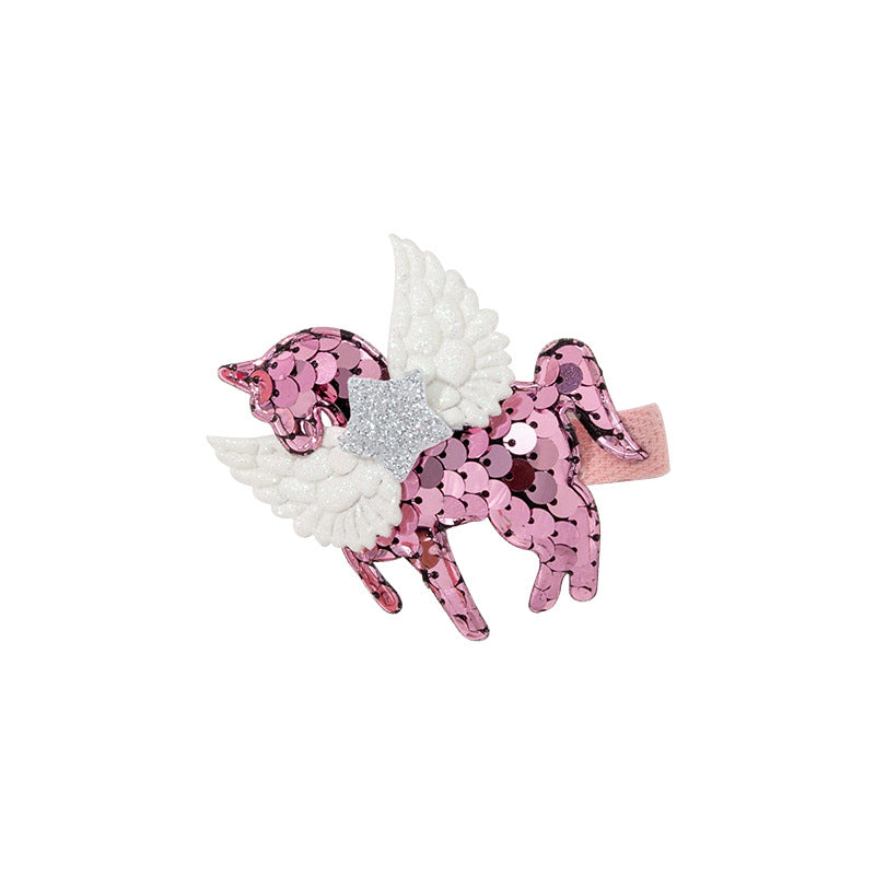 Wholesale Fabric Sequin Big Wings Children Hair Clips