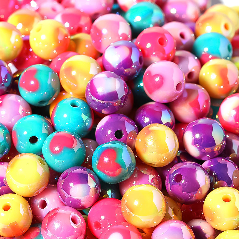 Wholesale 50pcs DIY 12MM 16MM Painted Heart Acrylic Beads