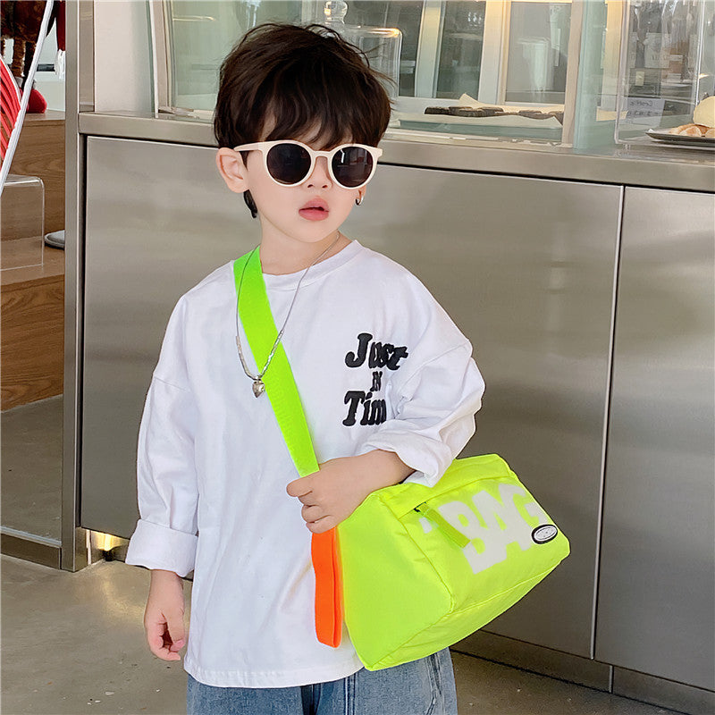 Wholesale Oxford Fabric Fluorescent Color Cylinder Messenger Bag