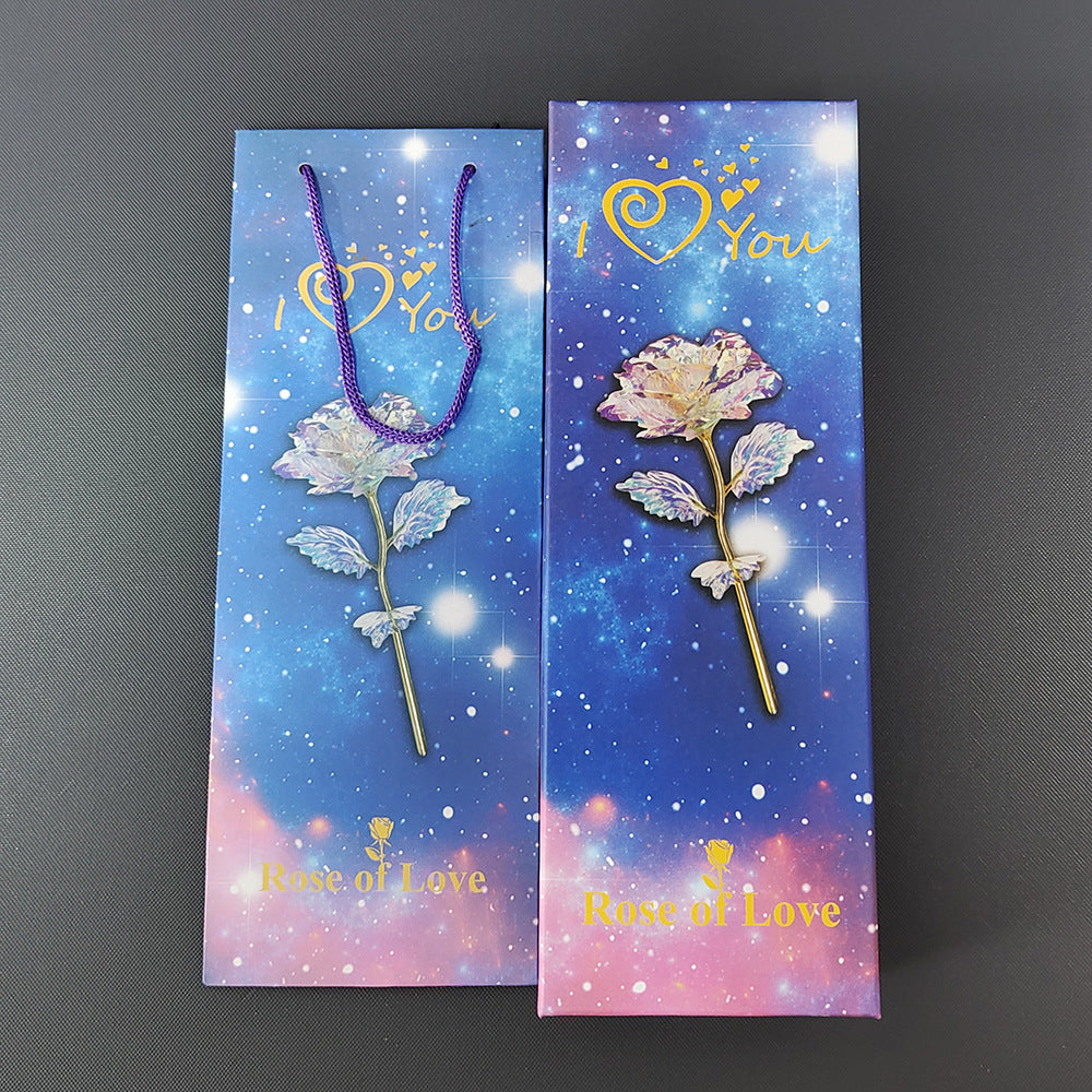 Wholesale of 10pcs Valentine's Day Glow Gold Foil Rose Gift Box