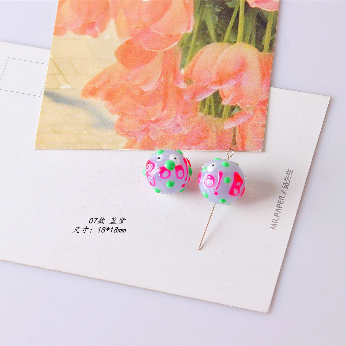 Wholesale 18*18MM Transparent Smudged Acrylic String Beads