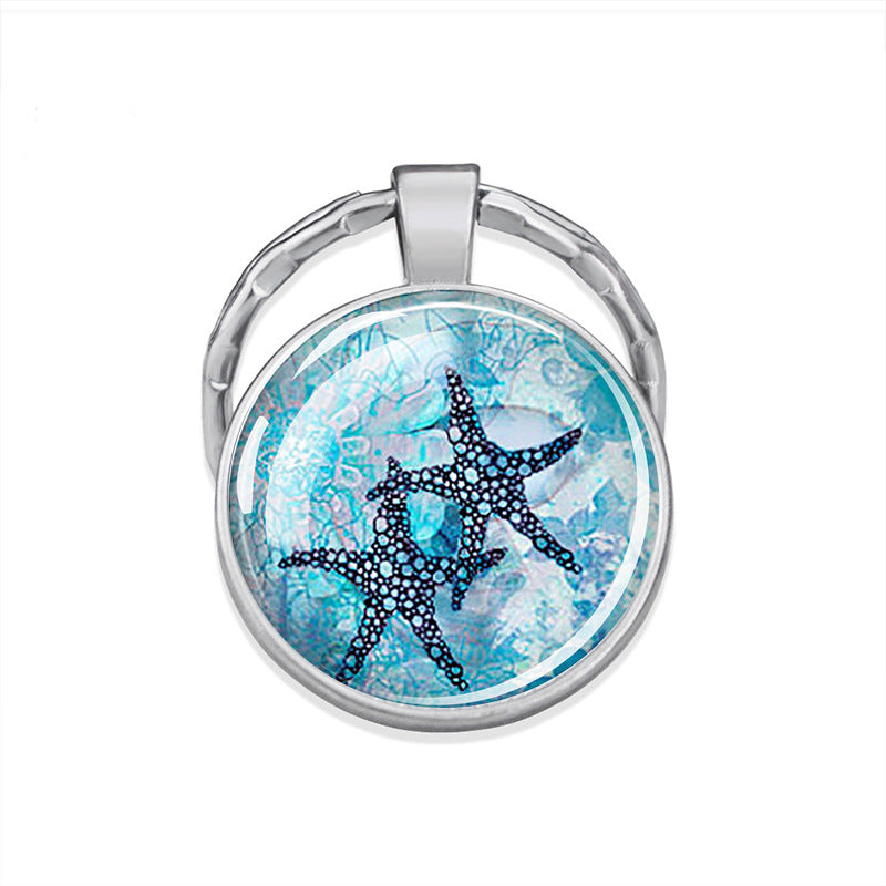 Wholesale Metal Sea Turtle Starfish Conch Keychain