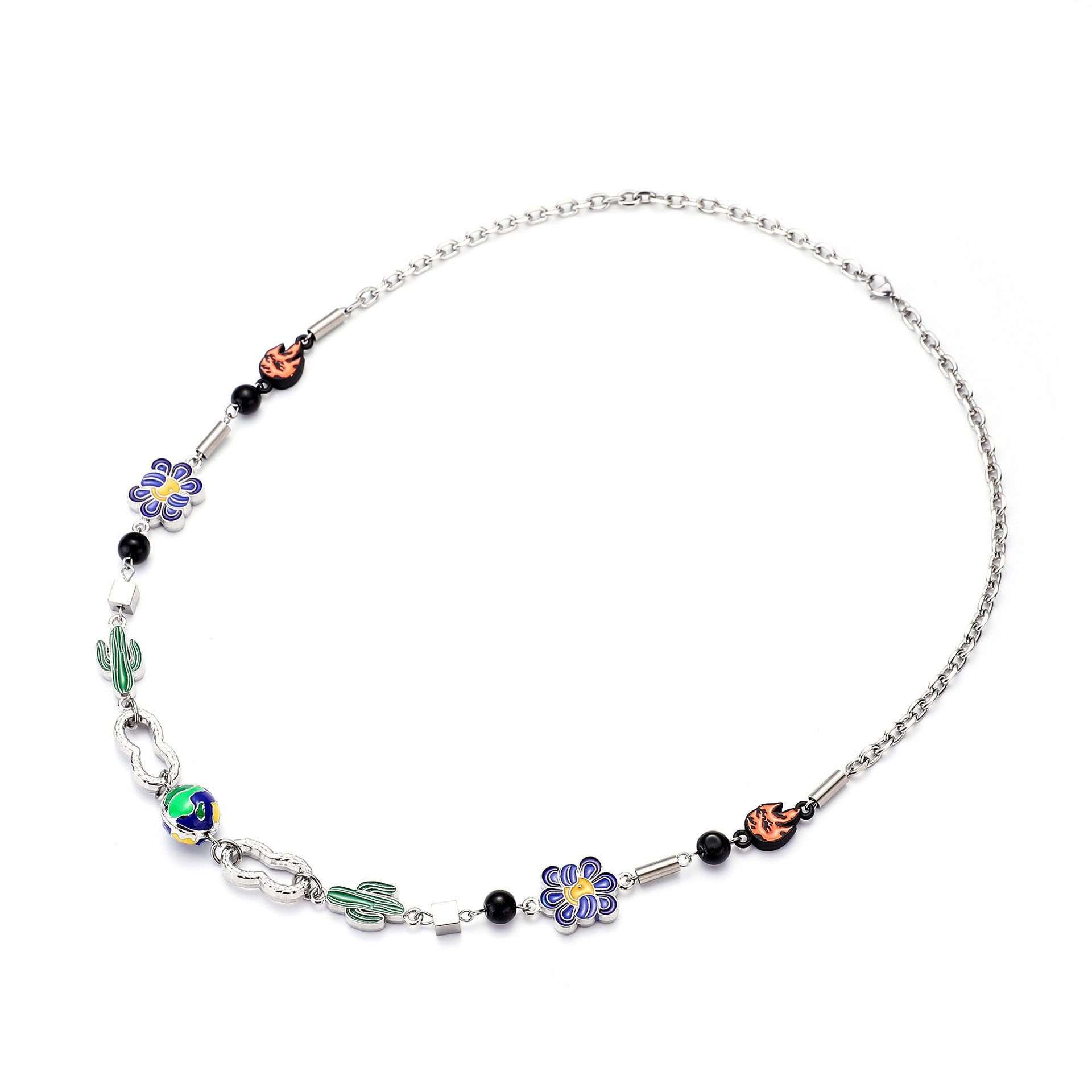 Wholesale Titanium Steel Cactus Horseshoe Necklace