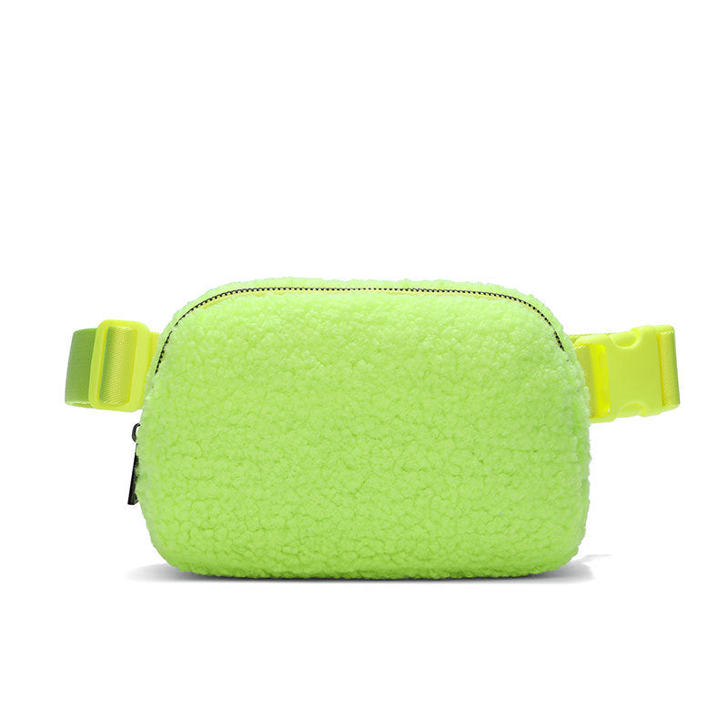 Wholesale Lamb Plush Chest Bag Outdoor Sports Crossbody Waist Bag