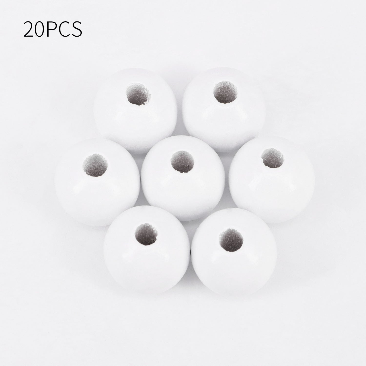 Venta al por mayor 20PCS / Pack 15MM Cuentas de madera a cuadros en blanco y negro