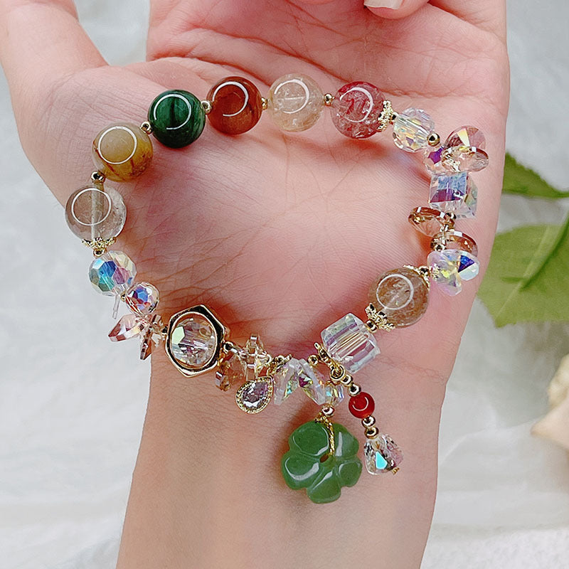 Wholesale Vintage Flower Crystal Beaded Bracelet