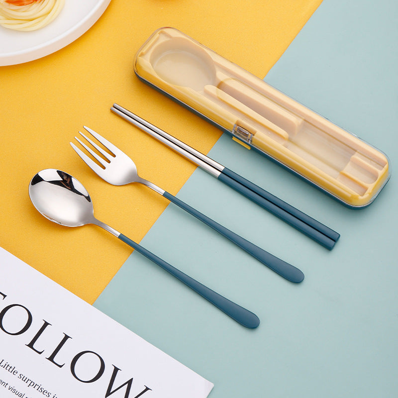 Wholesale Stainless Steel Spoon Fork Chopsticks Three Piece Set