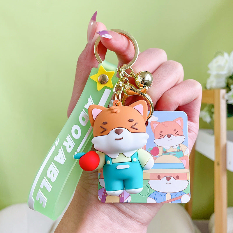 Llavero lindo del zorro de la granja del PVC al por mayor