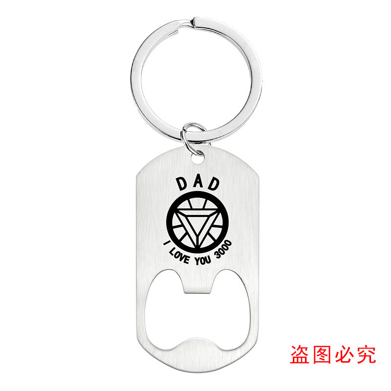 Wholesale Father's Day Gift Lettering Metal Bottle Opener Keychain