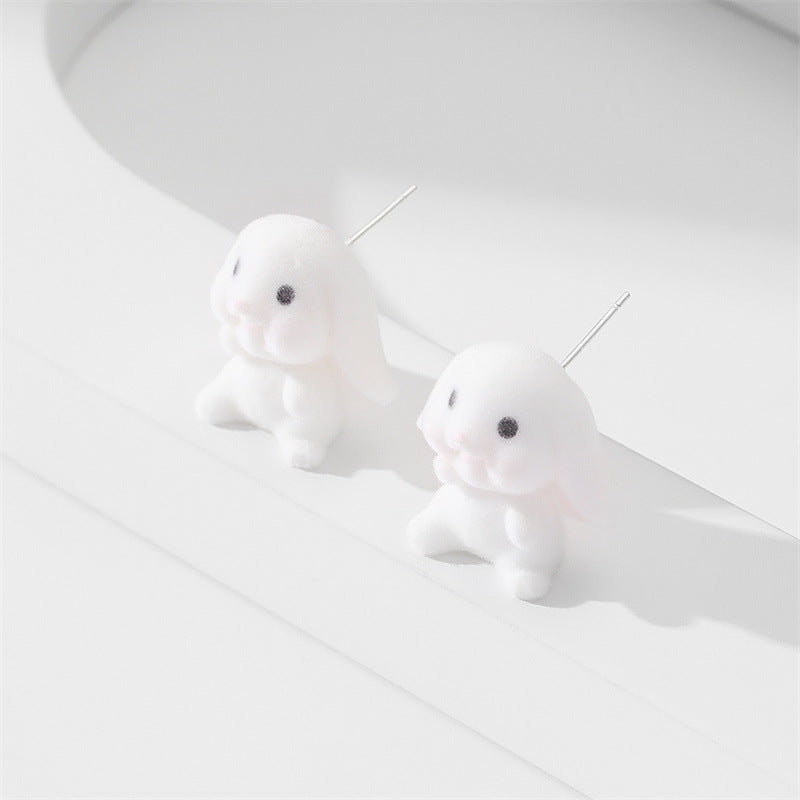 Wholesale Cute Animals Cartoon Flocking Earrings