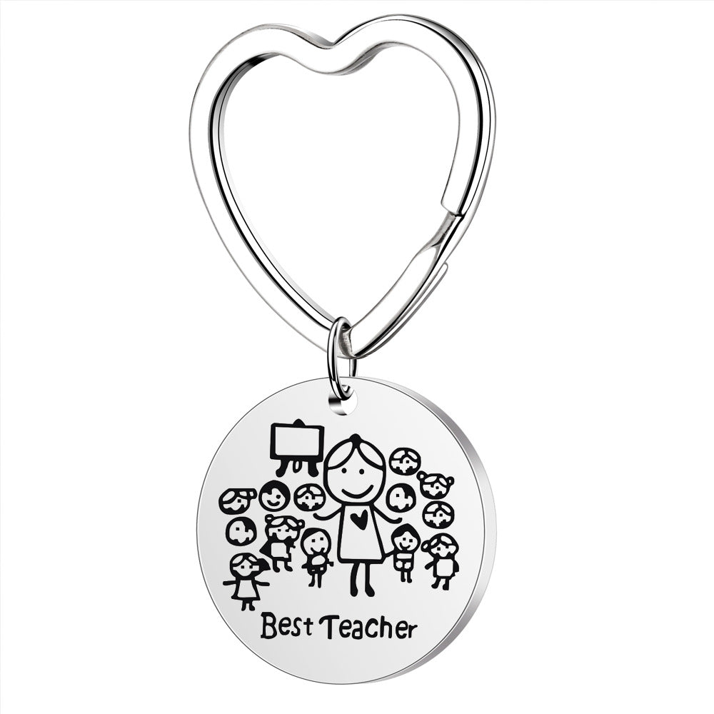 Wholesale Teacher's Day Stainless Steel Keychain Thanksgiving