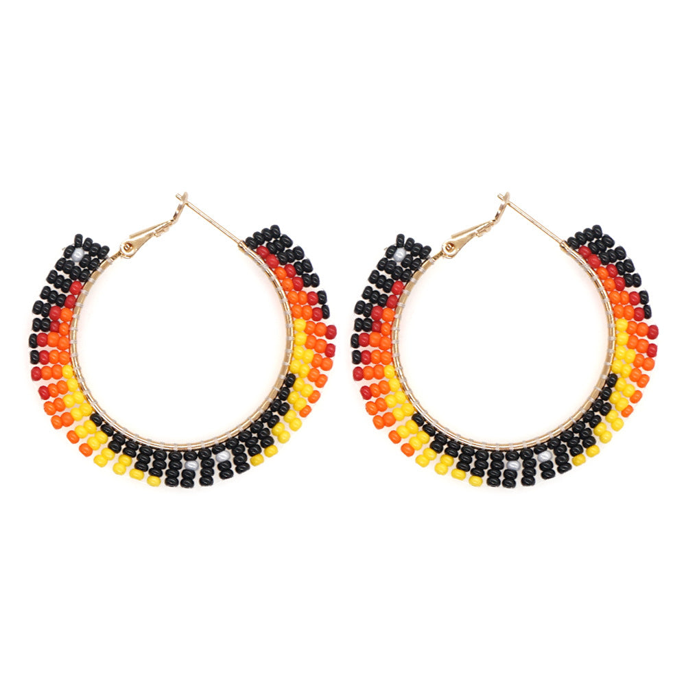 Wholesale Jewelry Ethnic Eyes Rice Beads Earrings