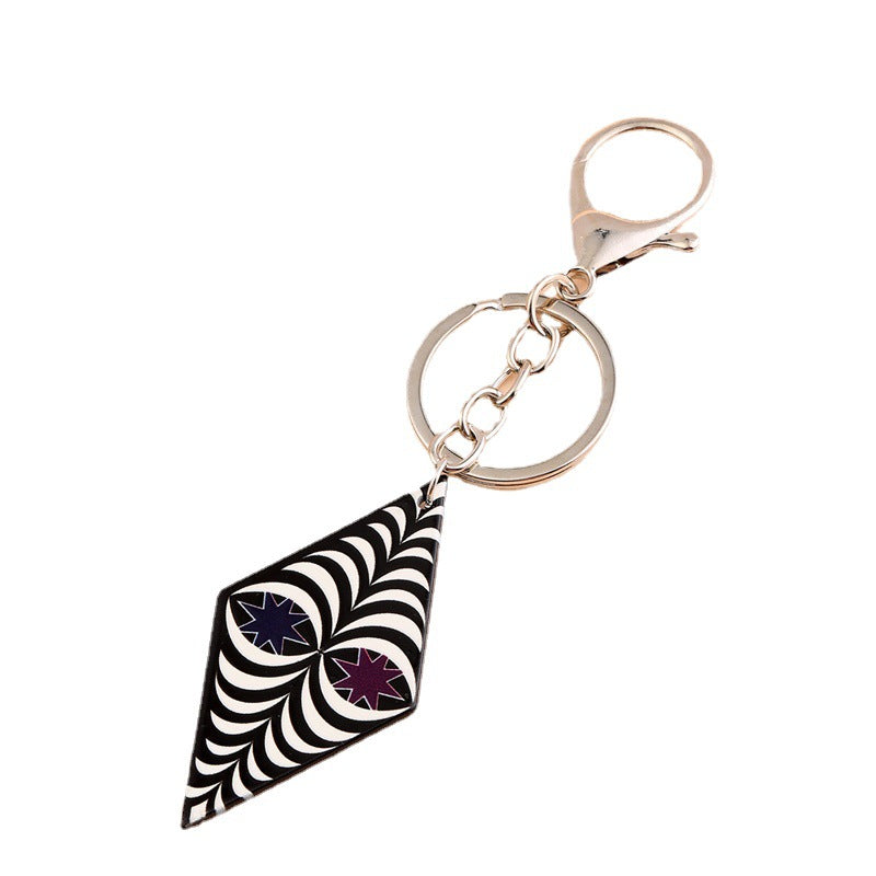 Wholesale Acrylic Boho Villain Face Mask Keychain