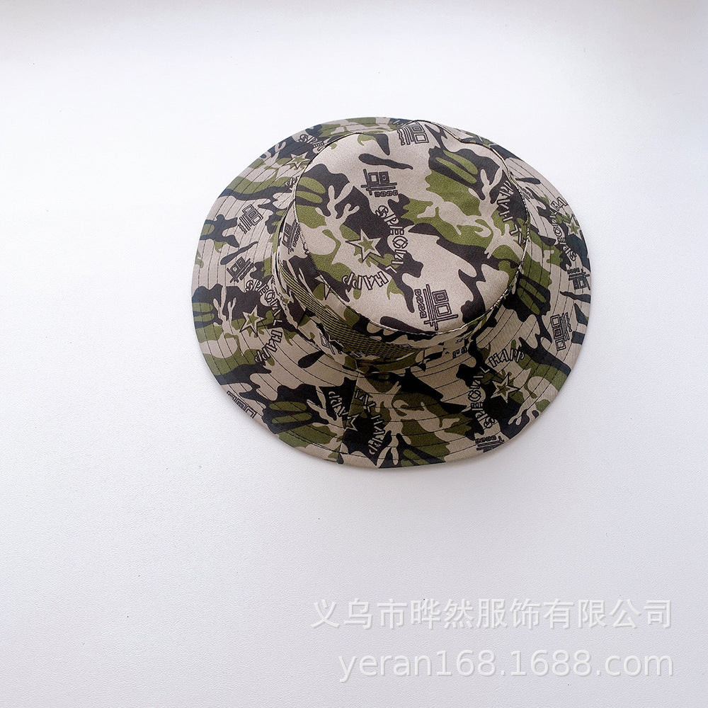 Wholesale Cotton Kids Sunshade Camouflage Bucket Hat