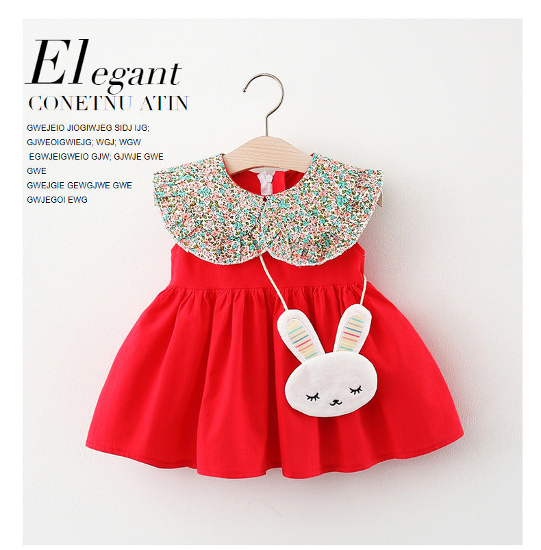 Wholesale Girls Summer Sleeveless Solid Color Dresses