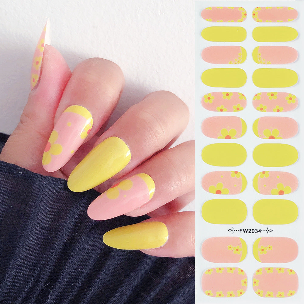 Wholesale Plastic Rainbow Flower Nail Art Stickers