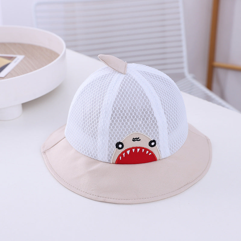 Wholesale Cotton Cute Shark Breathable Mesh Kids Bucket Hat