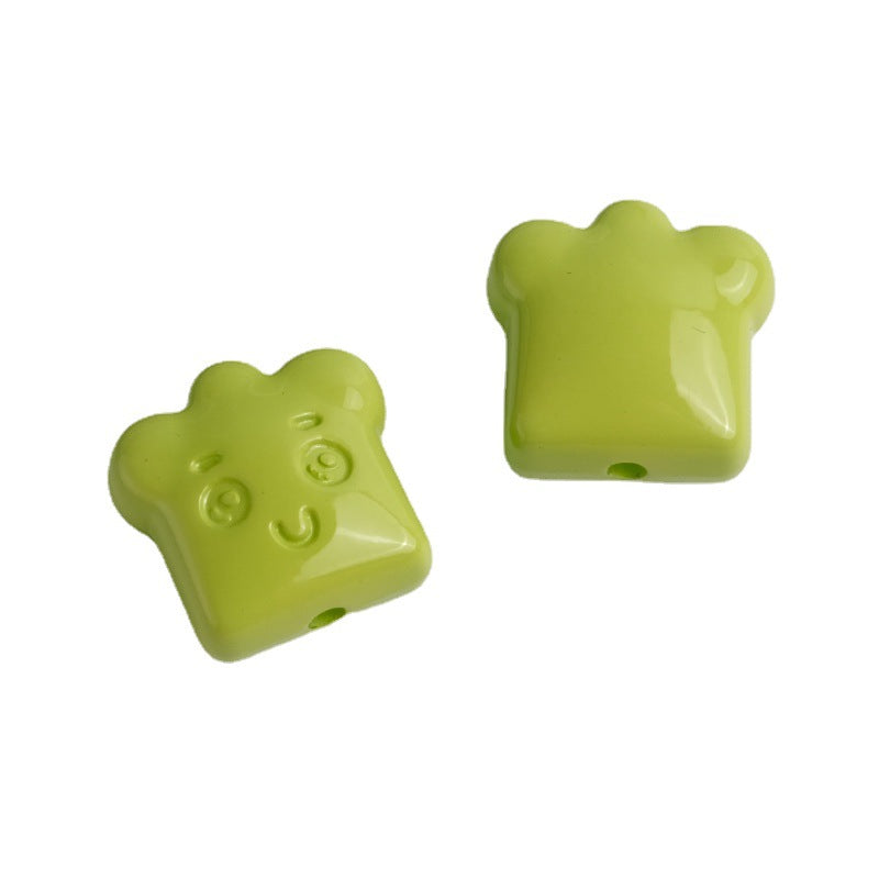 Al por mayor 50 piezas de 50 piezas/paquete de pan pintado pan tostado perforado cuentas acrílicas de aceite perforado