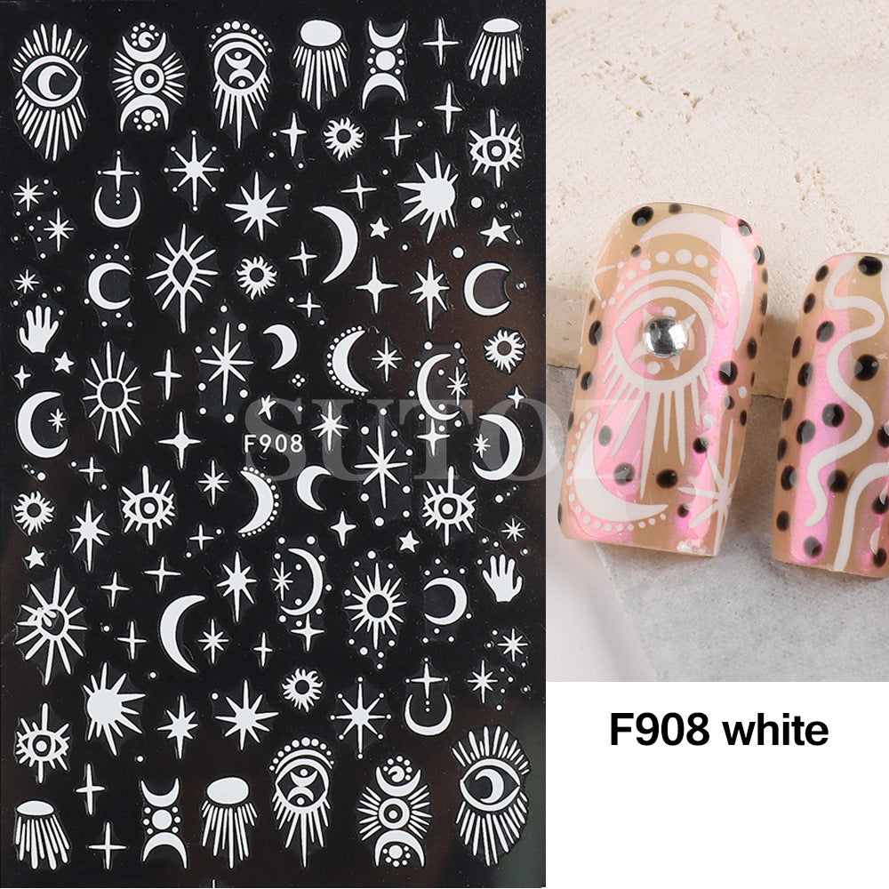 Calcomanías de arte de uñas en blanco y negro de la serpiente en blanco y negro