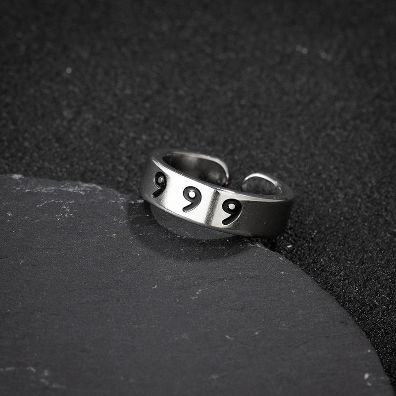 Wholesale Lucky Angel Numbers Stainless Steel Rings