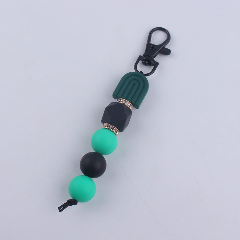 Llavero con cuentas de silicona arcoiris al por mayor